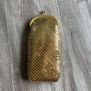 Vintage Mesh Metal Sequins Change Purse Gold